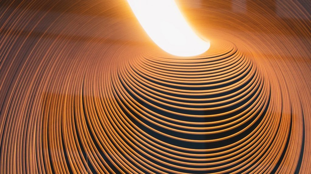 brown wooden round frame with light